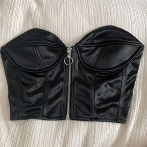 black corset crop top